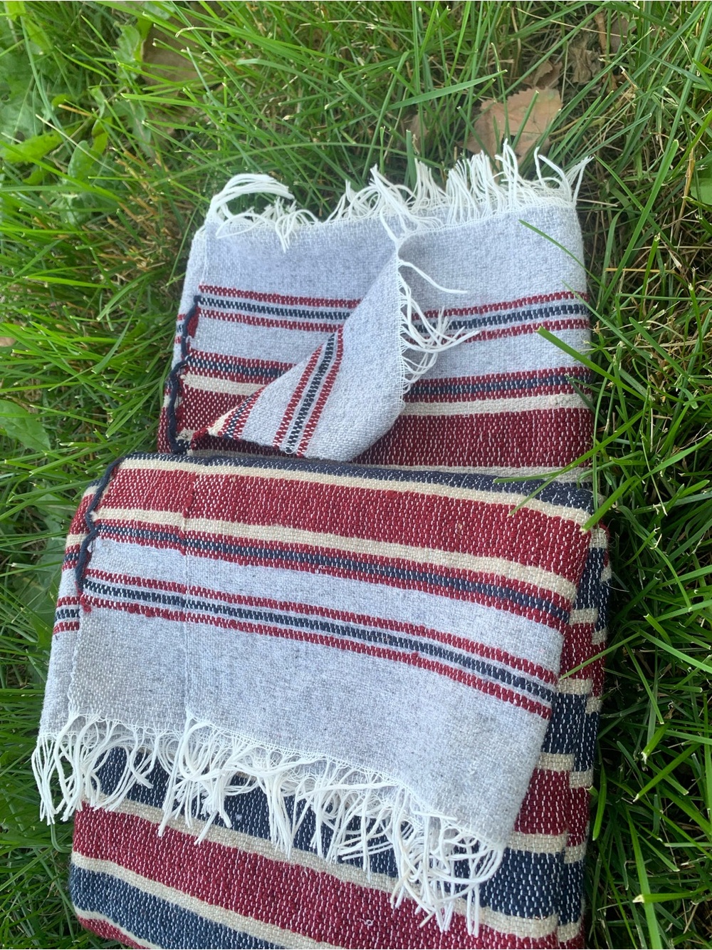 New handwoven Striped picnic Blanket cotton - Classic Cozy Style - Picture 4 of 9